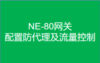 网关配置防代理及流量控制视频教程